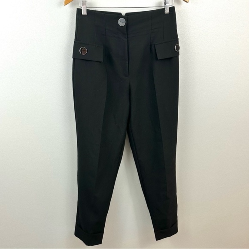 Zara Black Work Pants With Button Pockets Size Medium Business Casual